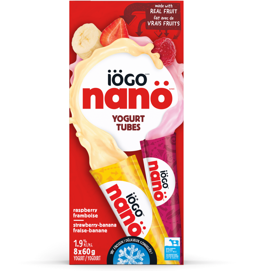 nanö Yogurt tubes Raspberry, StrawberryBanana 8x60g IÖGO